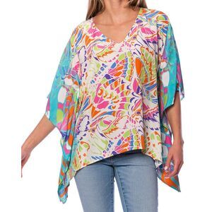 Tolani Womens  Briyana Silk Top, Blue